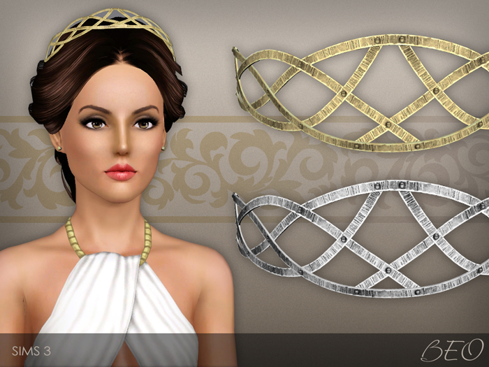 Forged metallic headband for The Sims 3 by BEO